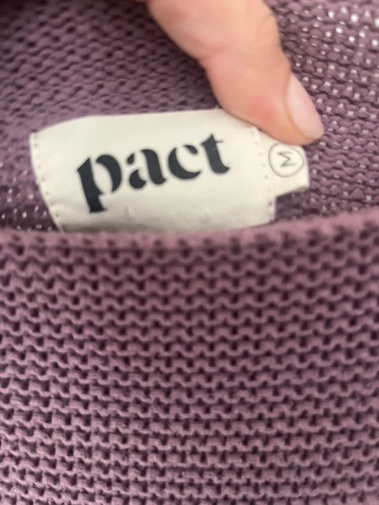 Pact 100% organic cotton sweater tunic size M lilac purple - Picture 3 of 6